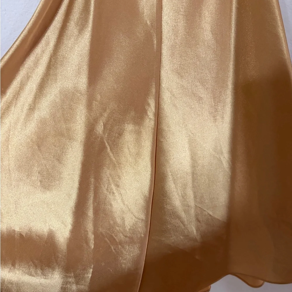 Victoria's Secret Gold Satin Lace Chemise